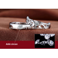 2016 Hot Selling 925 Sterling Silver Couple Rings AAA Zircon Adjustable Silver Rings Wholesale SJZ030